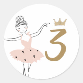 Pegatina Redonda Partido de Cumpleaños de la Etapa Central