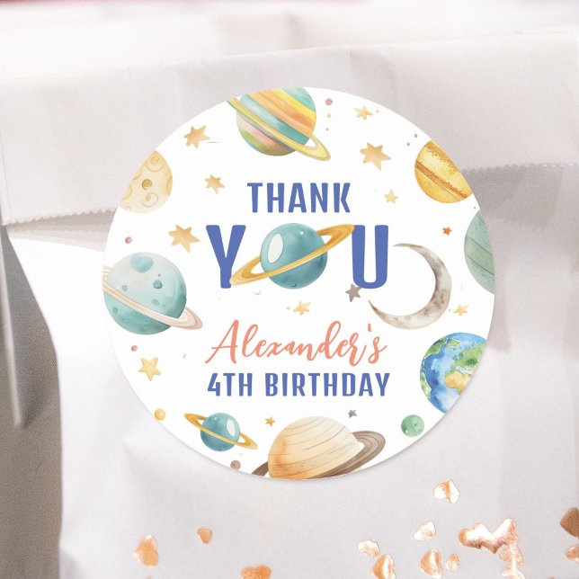 Pegatina Redonda Partido de Cumpleaños de la Galaxia Espacial (Subido por el creador)