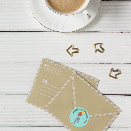 Pegatina Redonda Partido de Cumpleaños de los Personalizados Manate