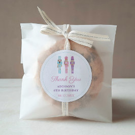 Pegatina Redonda Partido de cumpleaños del Ballet Nudita Pastel Nut