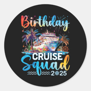 Pegatina Redonda Partido de cumpleaños del crucero de cumpleaños 20