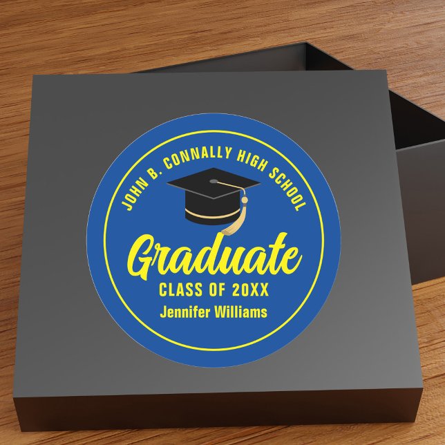 Pegatina Redonda Partido de Graduación 2025 del Personalizado de Gr (Subido por el creador)