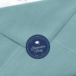 Pegatina Redonda Partido de Graduación de Color Editable con Guión 