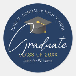 Pegatina Redonda Partido de Graduación de Personalizado de Graduaci