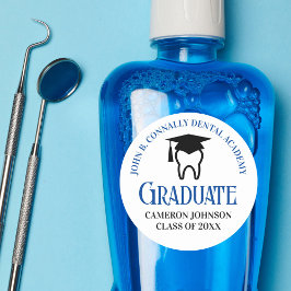 Pegatina Redonda Partido de Graduación de Personalizado Dentista de