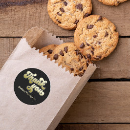 Pegatina Redonda Partido de Graduación Favor Gracias Negro &