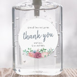 Pegatina Redonda Partido de la boda floral rústica favorece el sani<br><div class="desc">Personalizado diseñado para ducha de novia/fiesta de boda sanitizer mano favorece a las etiquetas/pegatinas que presentan "amor extendido no gérmenes" con diseño de ramo rosa rosa rosa y burdeos.</div>