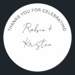 Pegatina Redonda Partido de la Boda Gracias Hotel Bag Snack Bag Swe<br><div class="desc">Partido de la Boda Gracias Hotel Bag Snack Bag Sweets Clásico Pegatina Redondo</div>