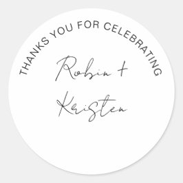 Pegatina Redonda Partido de la Boda Gracias Hotel Bag Snack Bag Swe