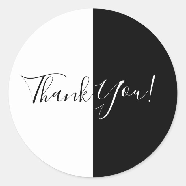 Pegatina Redonda Partido de medio cumpleaños negro y blanco dividid (Anverso)