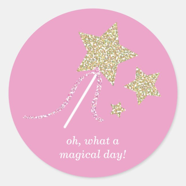 Pegatina Redonda Partido de princesas de hadas ricas favorece a los (Anverso)