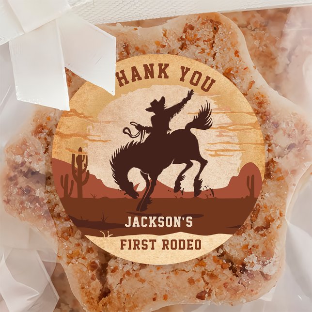 Pegatina Redonda Partido del Cumpleaños de los Vaqueros del Oeste (Subido por el creador)