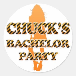 Pegatina Redonda Partido del Soltero de Chuck