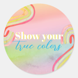 Pegatina Redonda Partido del tema de color