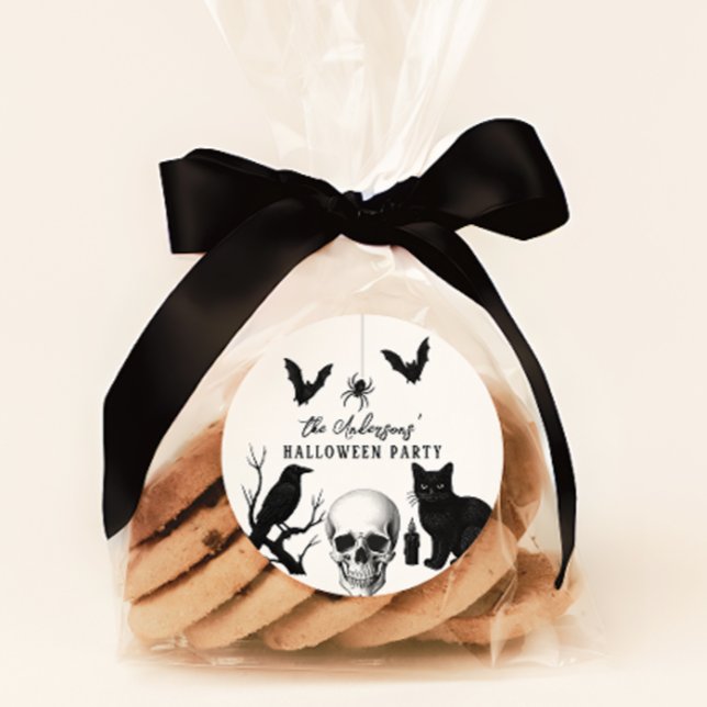 Pegatina Redonda Partido Gótico de Halloween Personalizado (Subido por el creador)