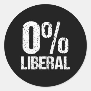 Pegatina Redonda Partido Político Divertido Liberal Cero Por Ciento