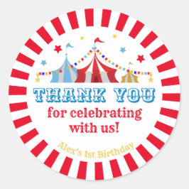 Pegatina Redonda Partido temático del carnaval