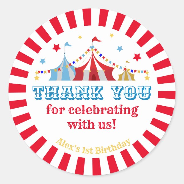 Pegatina Redonda Partido temático del carnaval (Anverso)