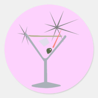 Pegatina Redonda Partini Martini Glass