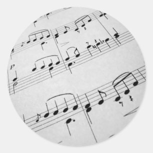 Pegatina Redonda Partitura