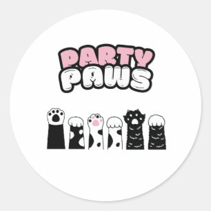 PEGATINA REDONDA PARTY PAWS