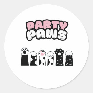 PEGATINA REDONDA PARTY PAWS
