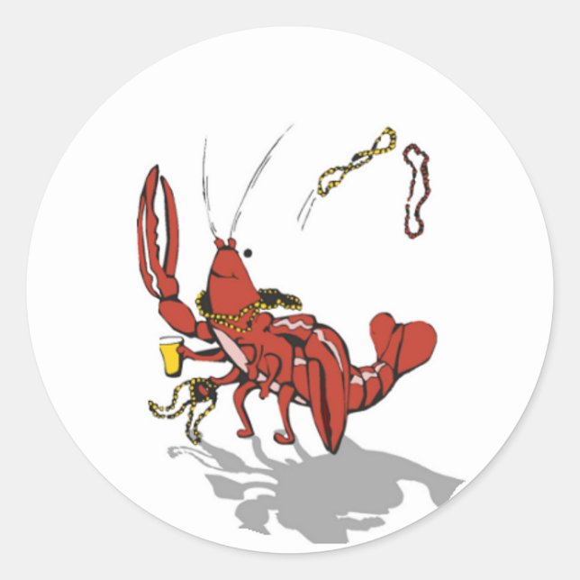 Pegatina Redonda Partydad Crawfish (Anverso)