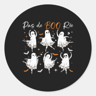 Pegatina Redonda Pas De Boo-rée Funny Ballet Fantasma Profesora de