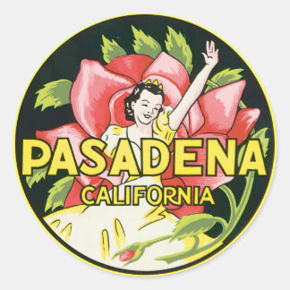 Pegatina Redonda Pasadena California