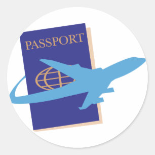 Pegatina Redonda Pasaporte