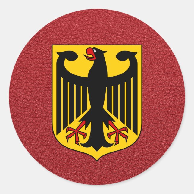 Pegatina Redonda Pasaporte de Alemania Roja (Anverso)