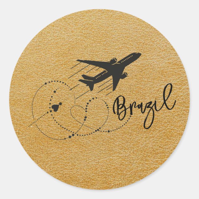 Pegatina Redonda Pasaporte Gold Brasil (Anverso)