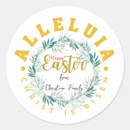 Pegatina Redonda Pascua cristiana personalizada