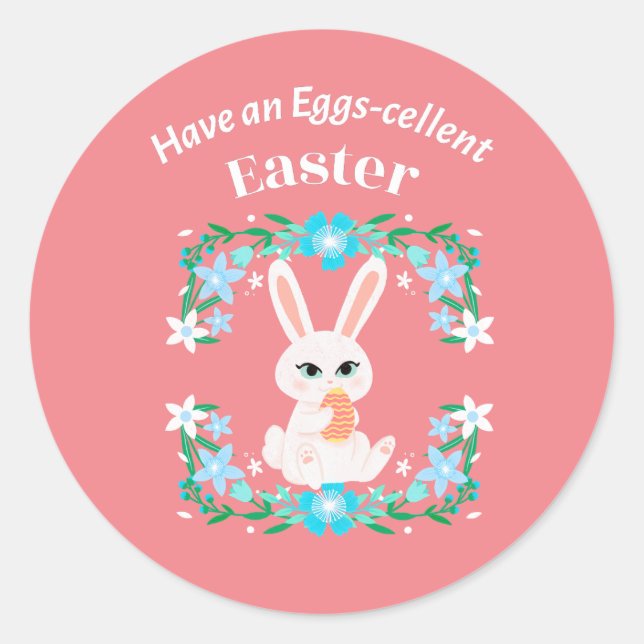 Pegatina Redonda Pascua Eggs-Cellent (Anverso)