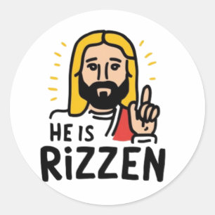 Pegatina Redonda Pascua es Rizzen