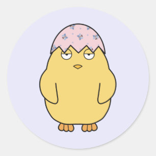 Pegatina Redonda Pascua Meh Chick 3