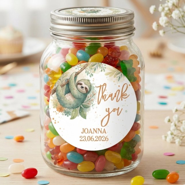 Pegatina Redonda Pasemos el rato niños perezos gracias cumpleaños (Subido por el creador)