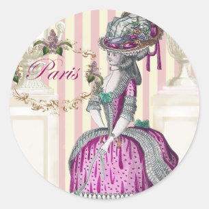 Pegatina Redonda Paseo de la mañana abajo de los Campeones-Élysé