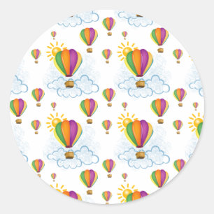 Pegatina Redonda Paseo en globo