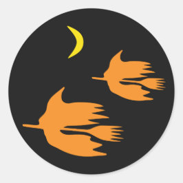 Pegatina Redonda Paseo en la habitación por la noche - Imagen de br