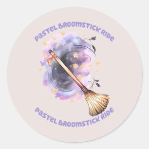 Pegatina Redonda Paseo por Broomstick