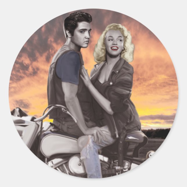 Pegatina Redonda Paseo por el Sol (Anverso)