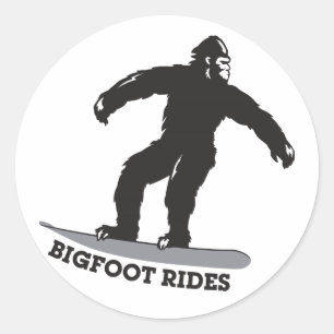 Pegatina Redonda ¡Paseos de Bigfoot!