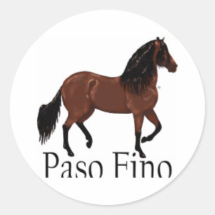 Pegatina Redonda Paso Fino Bay "Paso Fino"