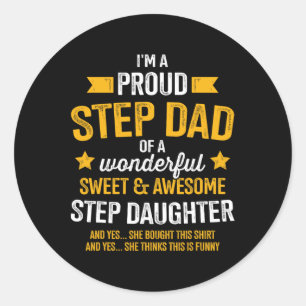 Pegatina Redonda Paso Papá Del Increíble Paso Hija Padres Día Nacim
