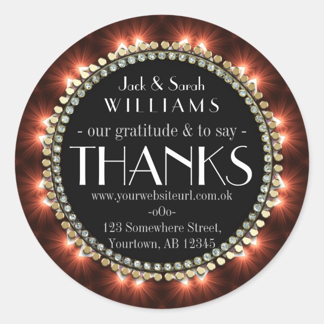 Pegatina Redonda Passion Fire Chalkboard Gracias Pegatinas (Anverso)