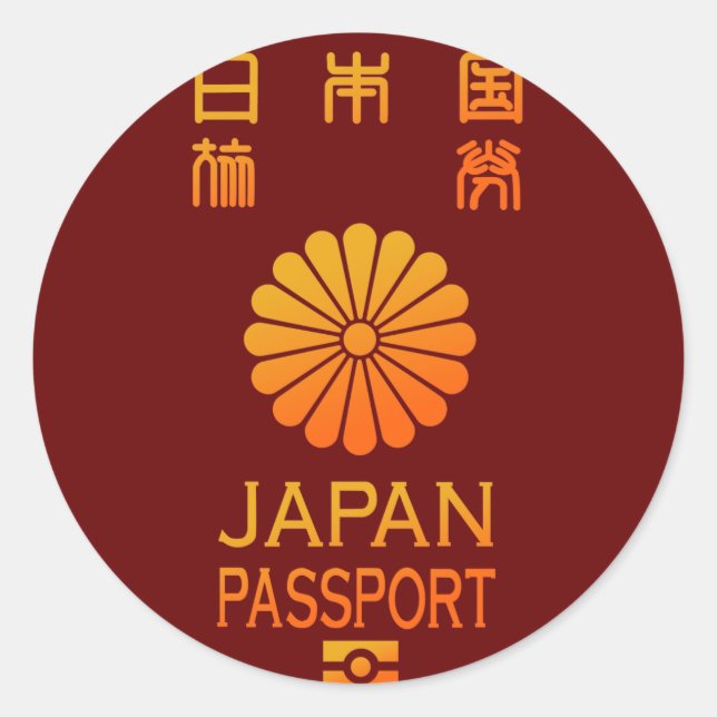 PEGATINA REDONDA PASSPORT(JAPAN) (Anverso)