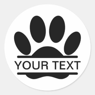 Pegatina Redonda Pasta de perro Imprimir Personalizado de dibujo di