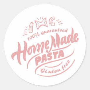 Pegatina Redonda pasta sin gluten casero arte de palabra