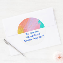 Pegatina Redonda Pastel Abstract Modern Return Address Labels